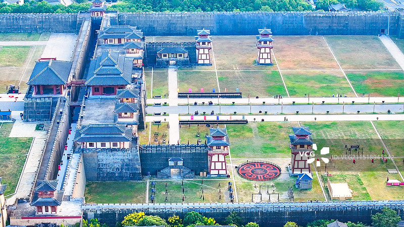 金华横店影视城秦王宫航拍图片素材