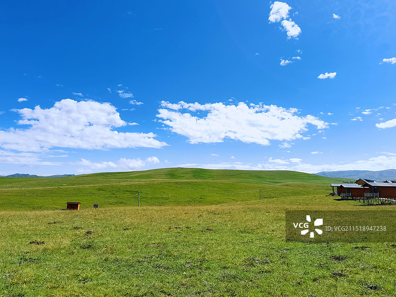 甘肃省甘南藏族自治州夏河县桑科草原风景区美景图片素材
