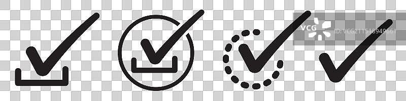 网页对勾图标合集图片素材