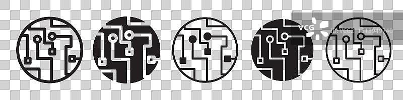 用于网络的电路板图标合集图片素材