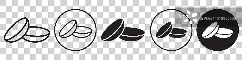 网页隐形眼镜图标集图片素材