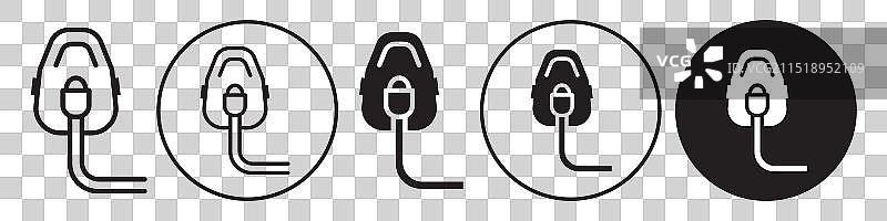 网页用氧气面罩图标集图片素材