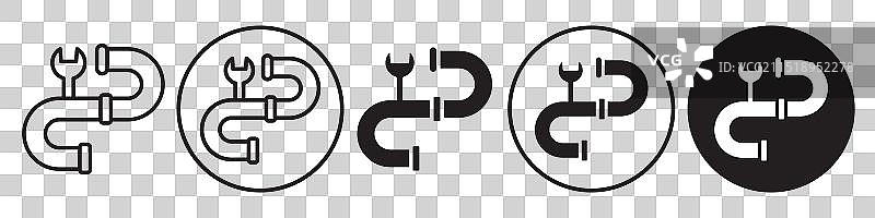 用于网络的管道维修图标集图片素材