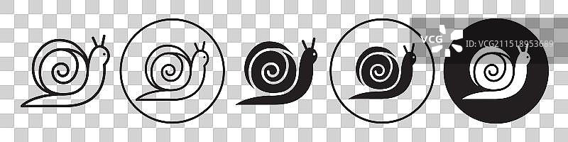 用于网页的蜗牛图标集图片素材