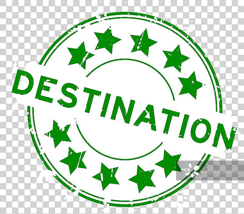 绿色目的地圆形印章图片素材
