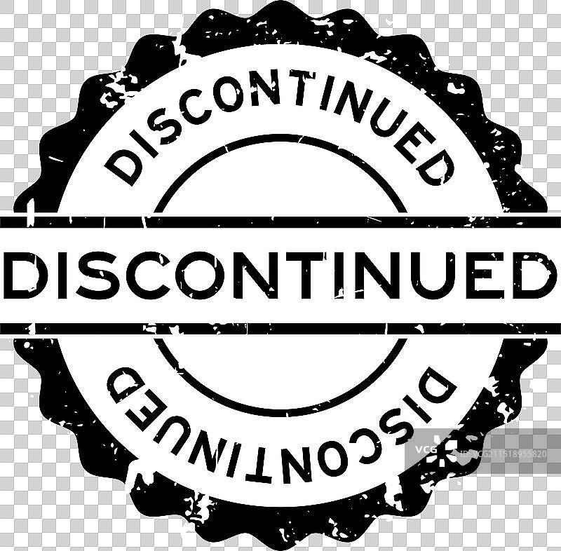 黑色Grunge风格已停产圆形橡胶印章图片素材