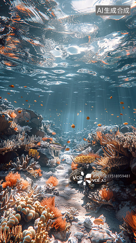 【AI数字艺术】水下的珊瑚世界图片素材