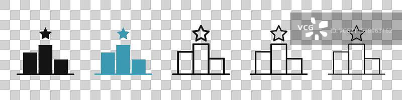 黑蓝色排行榜图标合集图片素材