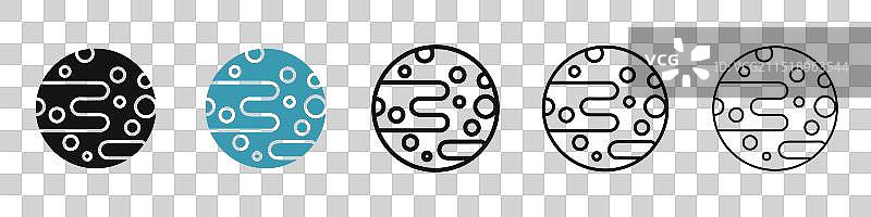 黑色和蓝色水星图标图片素材