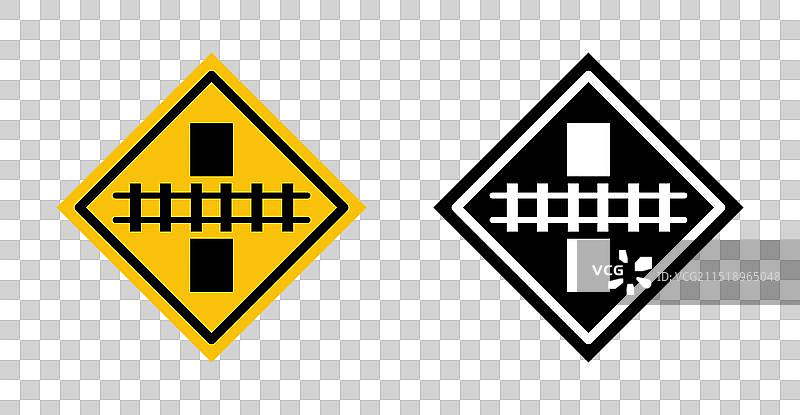 蓝黑色铁路道口标志图片素材