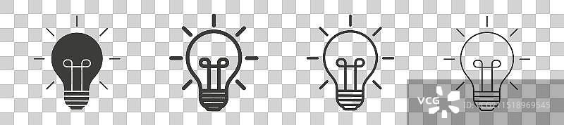 灯泡图标集图片素材