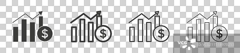 聊天箭头增长图标，提升商业利润图片素材