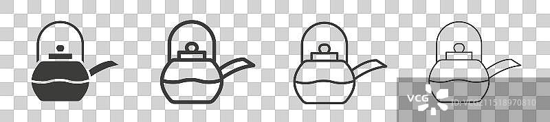 咖啡壶图标集：中式茶壶图片素材