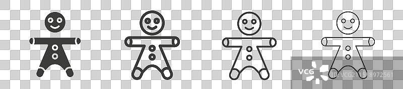 圣诞姜饼人图标图片素材