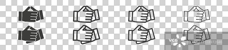 握手图标集商业伙伴关系协议标志图片素材