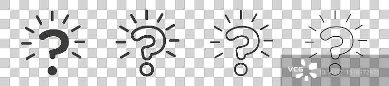 审讯线图标集，提问帮助图片素材