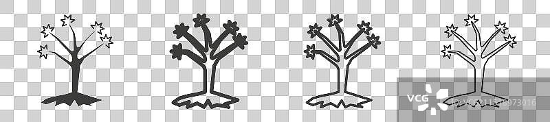 约书亚树和自然植物图标沙漠图片素材