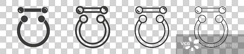 穿刺珠宝和配饰图标，耳部穿刺图片素材