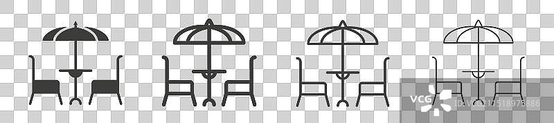 户外用餐咖啡桌露台图标集图片素材