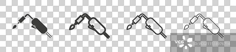 焊接图标集：焊工手持焊枪标志钢材图片素材