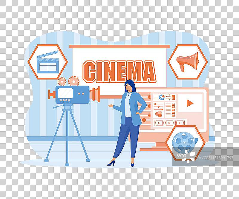 电影制作概念电影摄影机图片素材