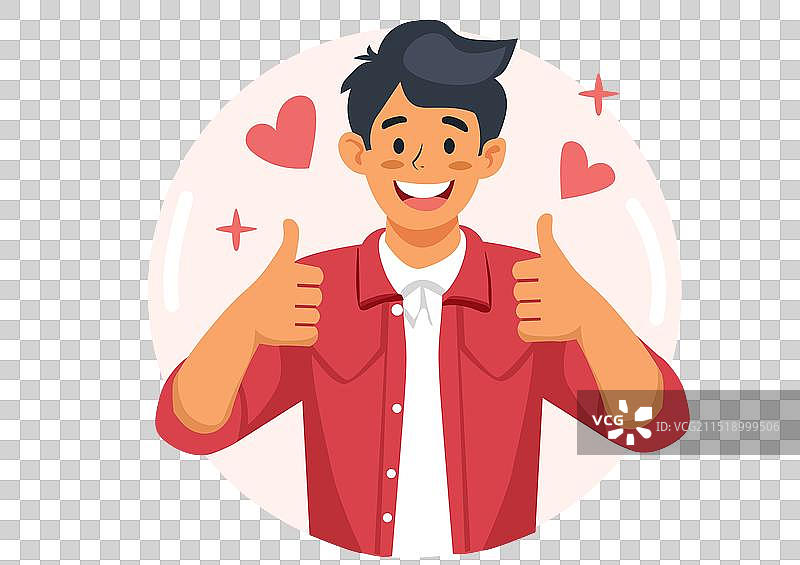 竖大拇指的友善年轻人图片素材