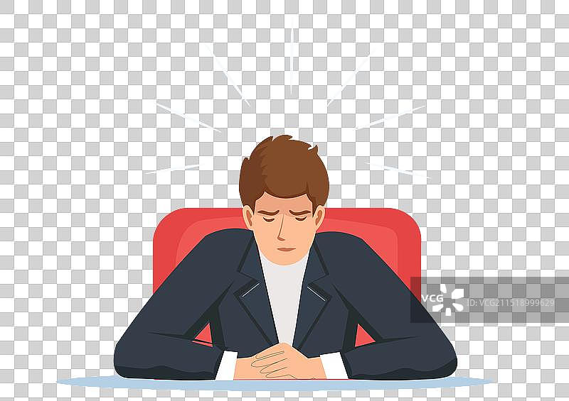 年轻男人感到压力痛苦图片素材