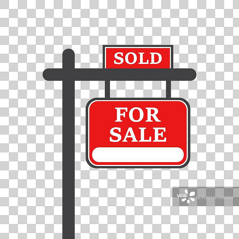 扁平风格的房地产banner图标：促销标签图片素材