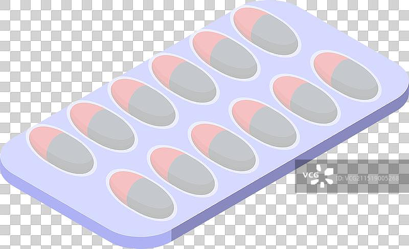 装有红色和灰色药品的泡罩包装图片素材