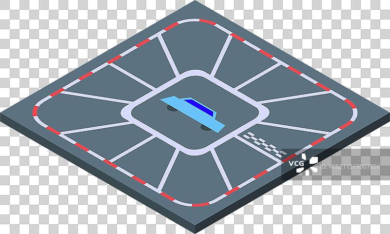 蓝色汽车在智慧城市中自动驾驶图片素材