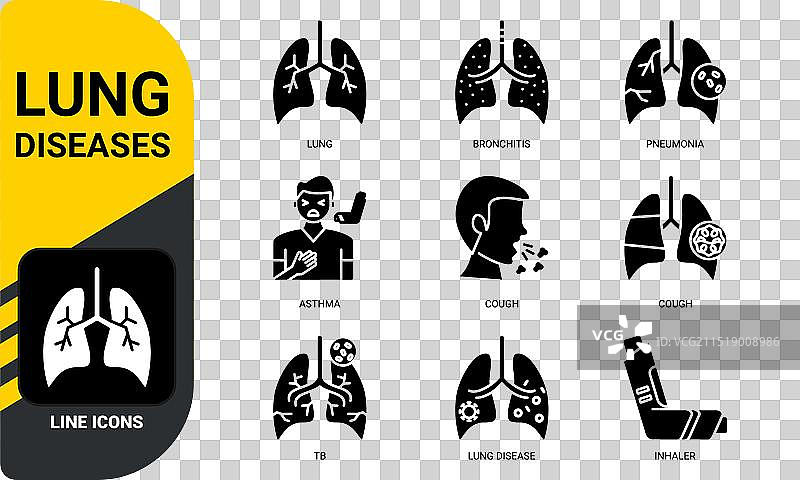 肺部疾病图标图片素材