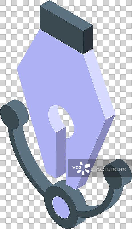 钢笔笔尖绘图工具2.5D图标图片素材