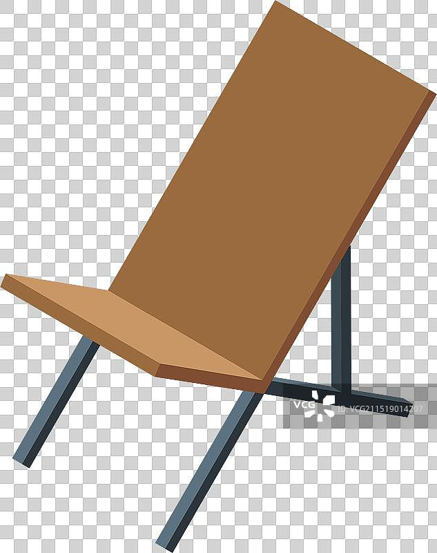 靠在白色背景上的现代木椅图片素材