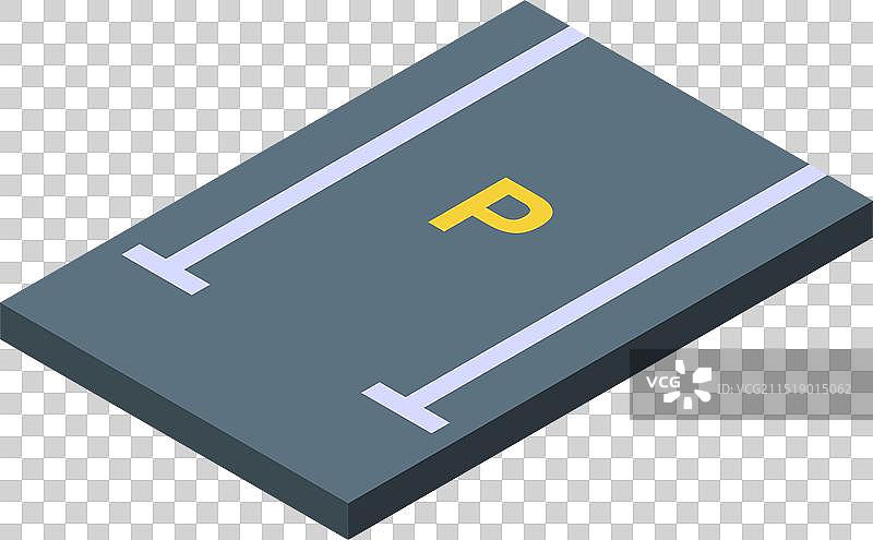 带有标记等距图标的停车路段图片素材