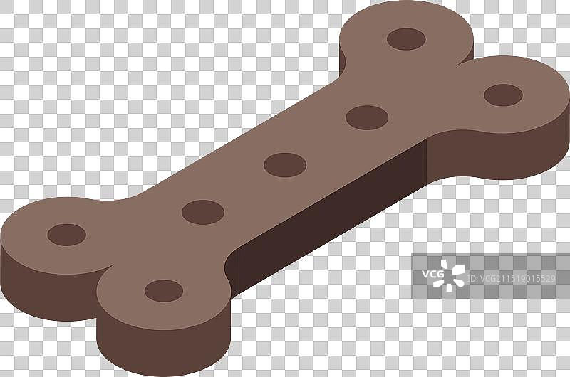 骨头形状的棕色狗饼干，白色背景图片素材