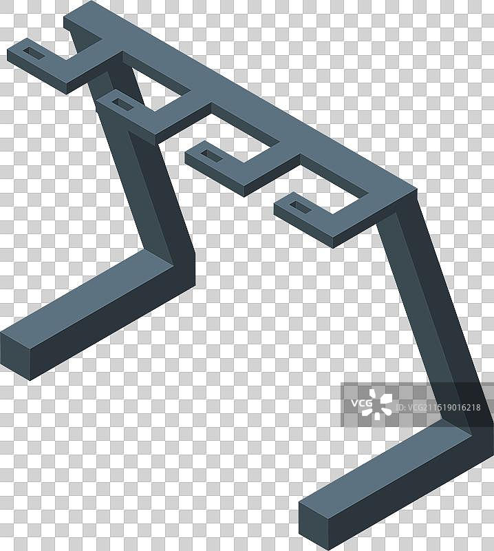 汽车顶行李架横杆2.5D示意图图片素材