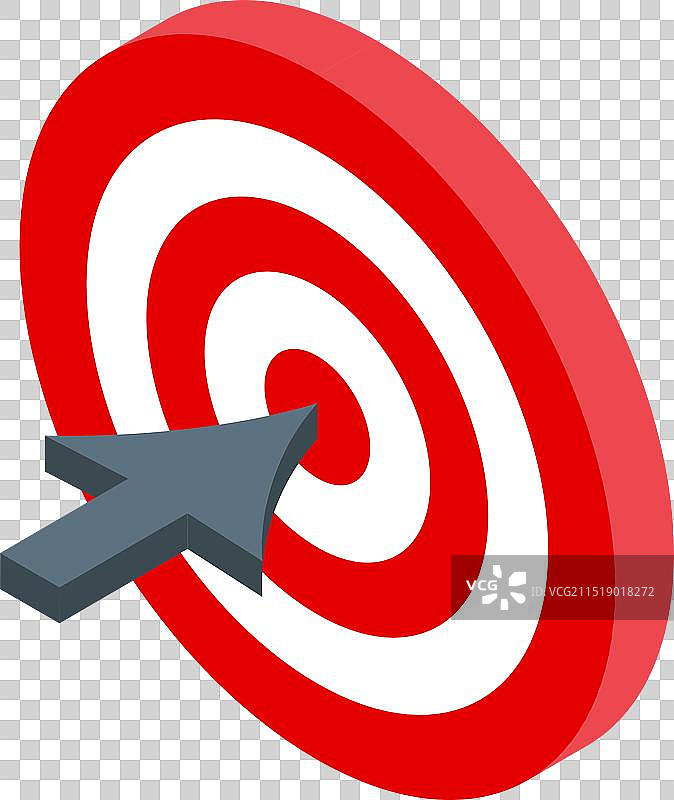 光标箭头指向红色目标中心商业图片素材