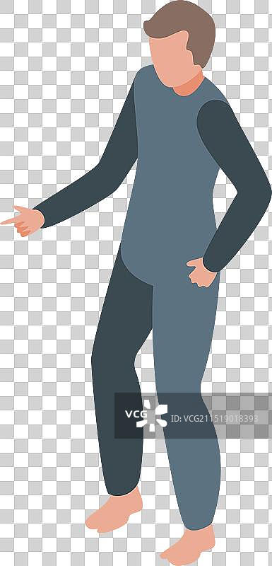 男人梦游并用手指指向前方图片素材