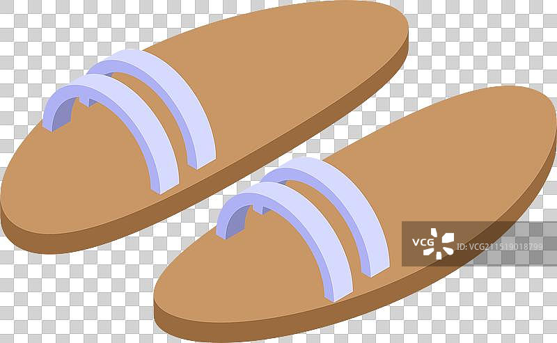 站在隐形地板上的一双拖鞋图片素材