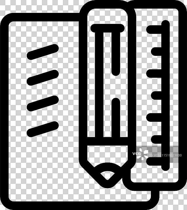 笔记本铅笔和尺子，代表回到图片素材