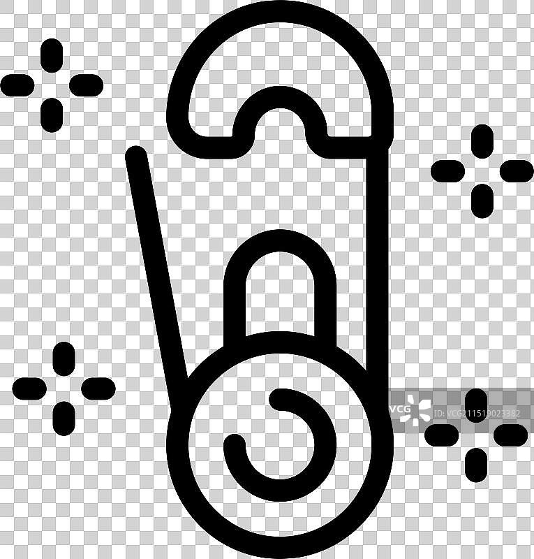 干净闪亮的安全别针固定着织物图片素材