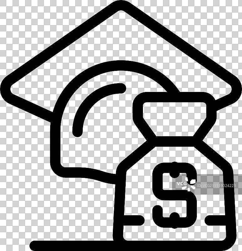 毕业帽和钱袋图标图片素材