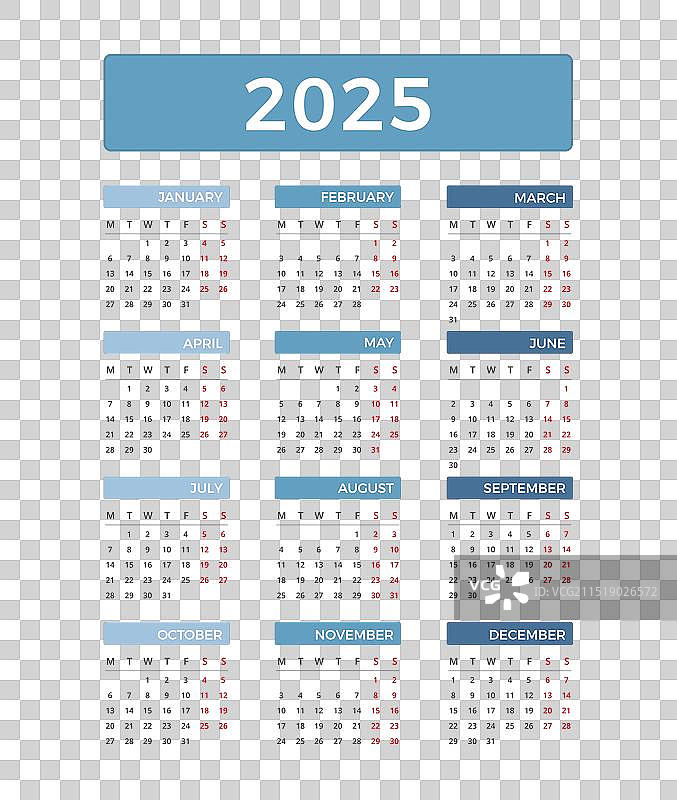 2025年日历图片素材