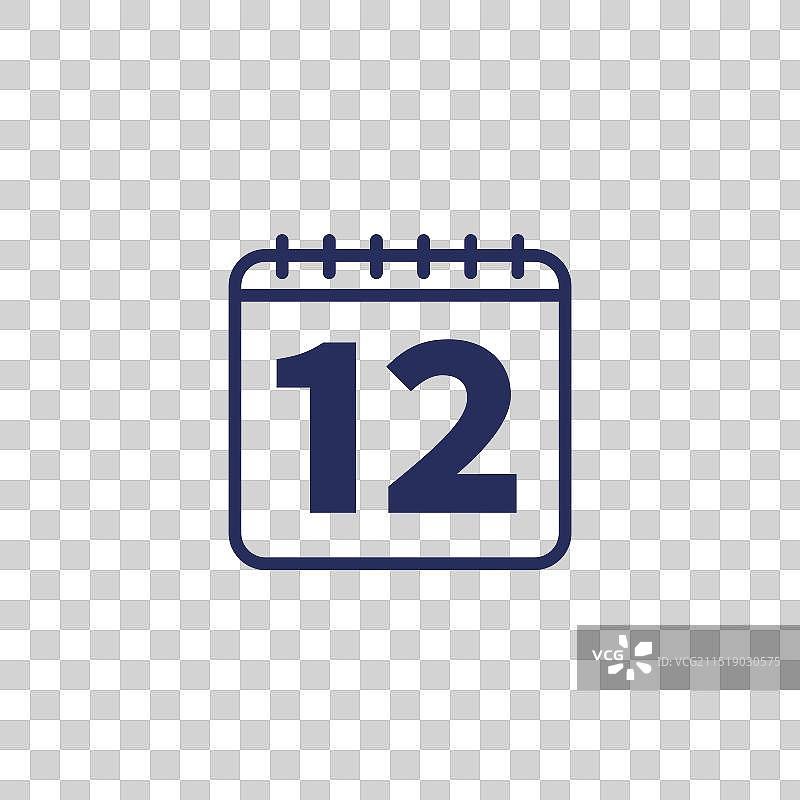包含日历的12个月图标图片素材