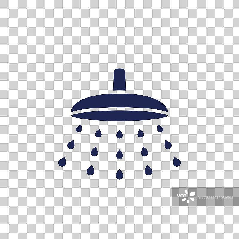 白色背景上的淋浴或莲蓬头图标图片素材