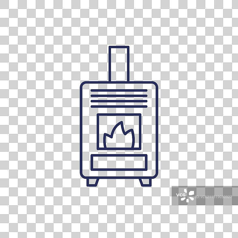 白色背景上的颗粒炉线条图标图片素材