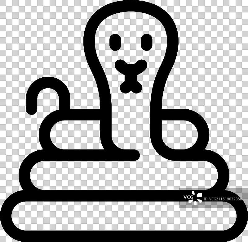 眼镜王蛇展开头罩图标图片素材