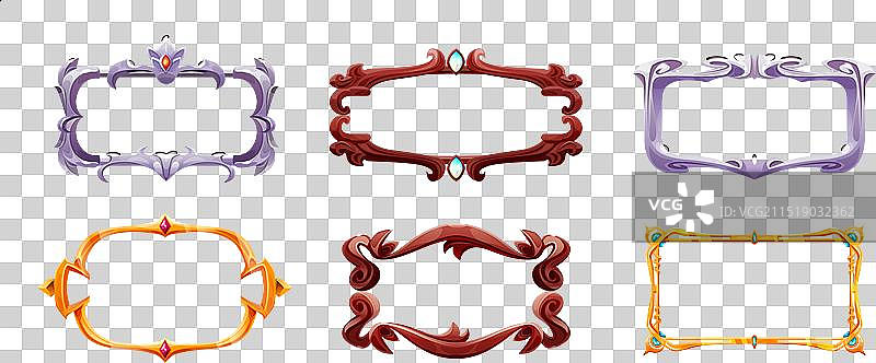 用于头像或菜单banner的梦幻游戏UI框架图片素材