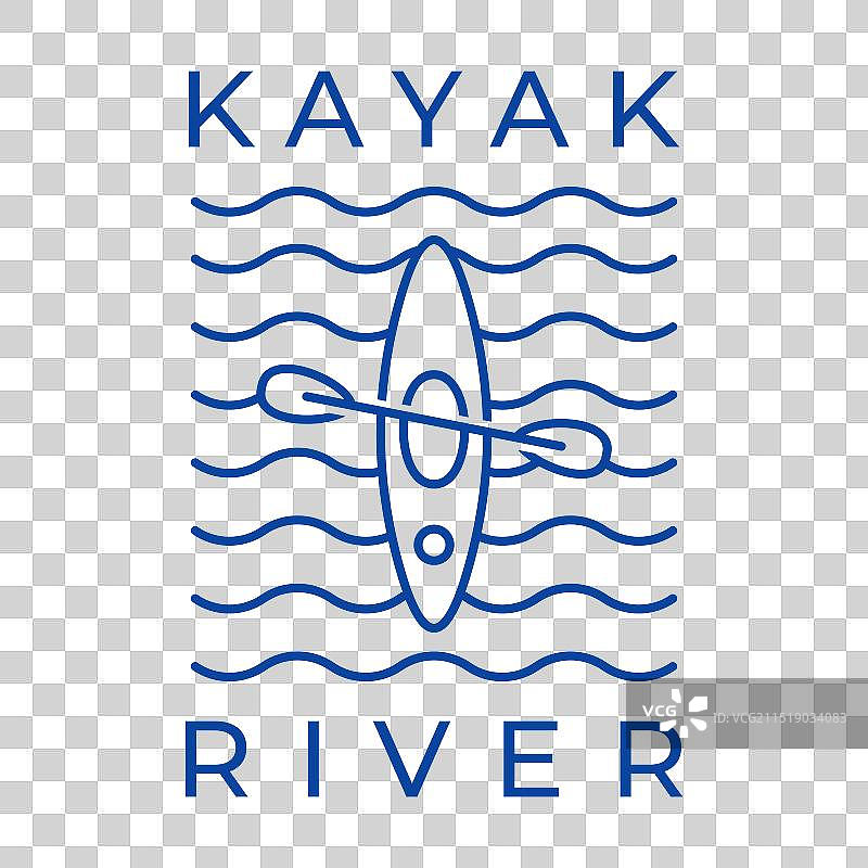 皮划艇河流简约Logo设计图片素材