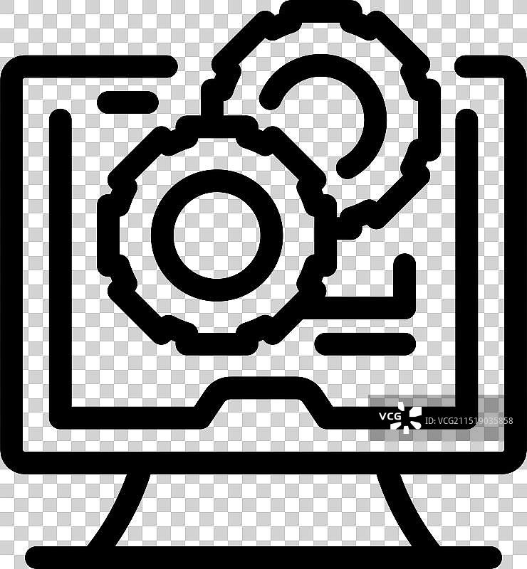 电脑显示齿轮代表运行图片素材